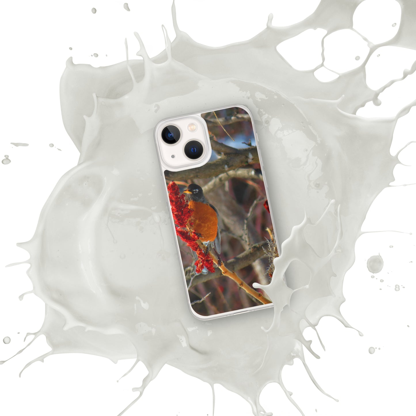 Coque transparente pour iPhone® - Snackin' Robin