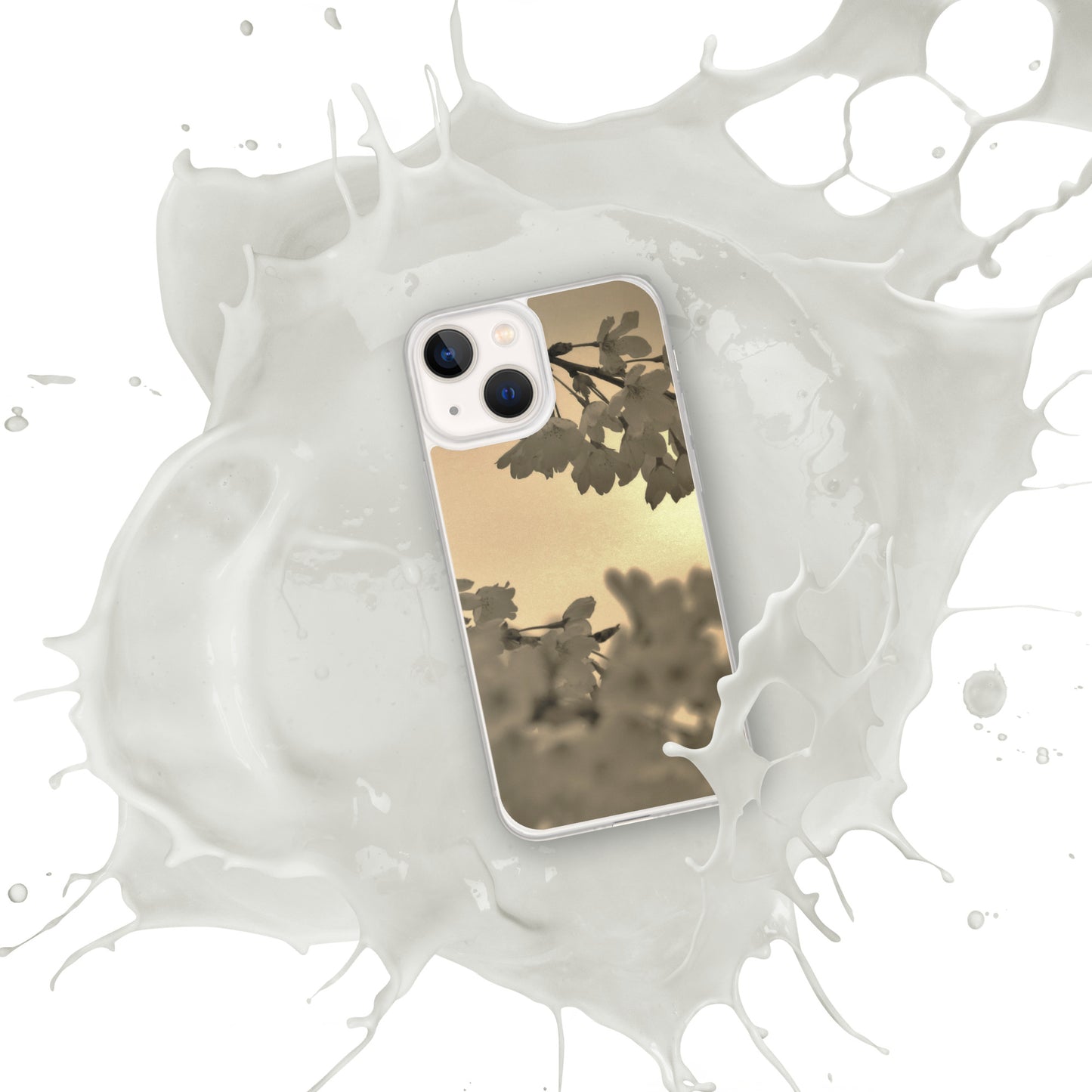 Clear Case for iPhone® - Sepia Cherry Blossoms