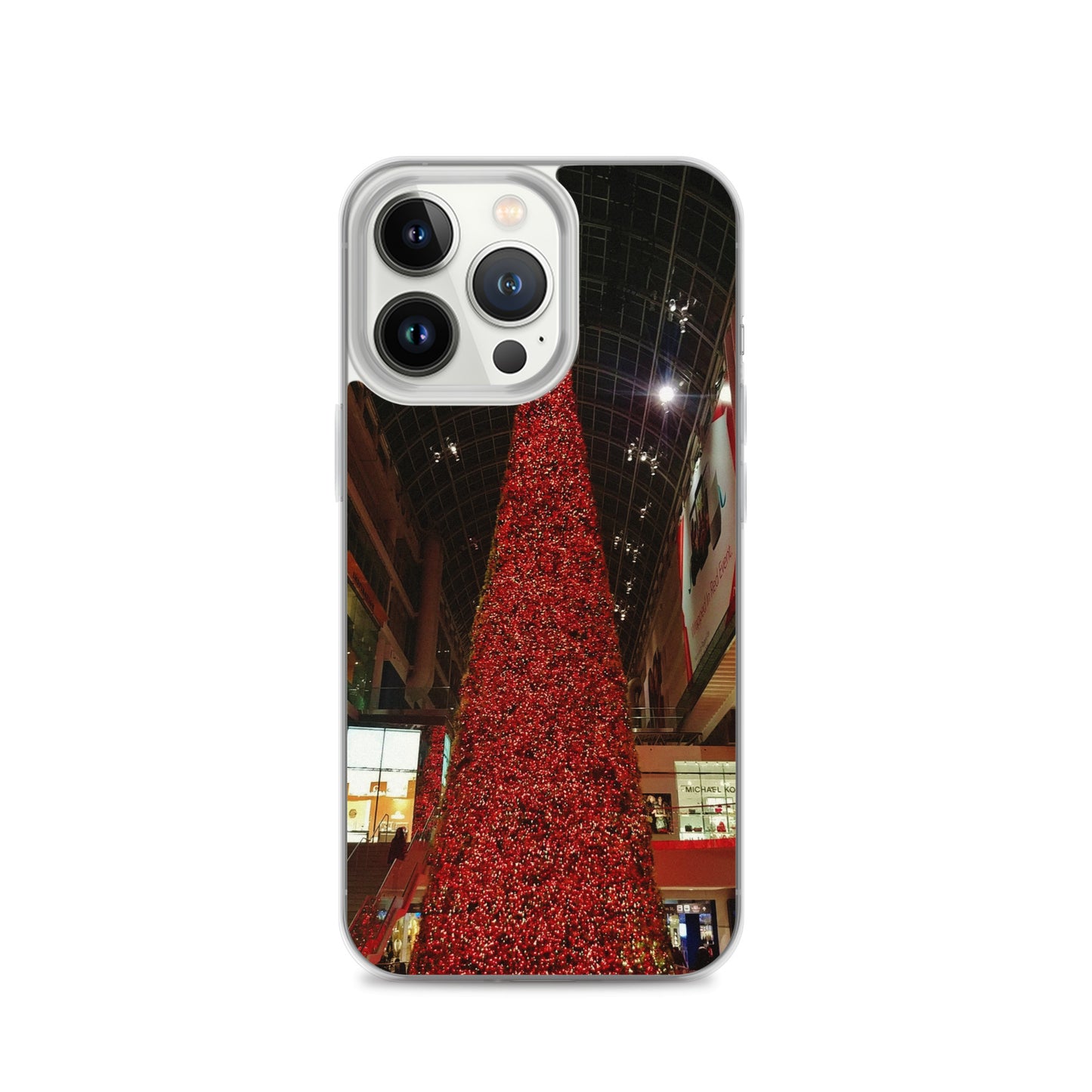 Coque transparente pour iPhone® - Sapin de Noël rouge