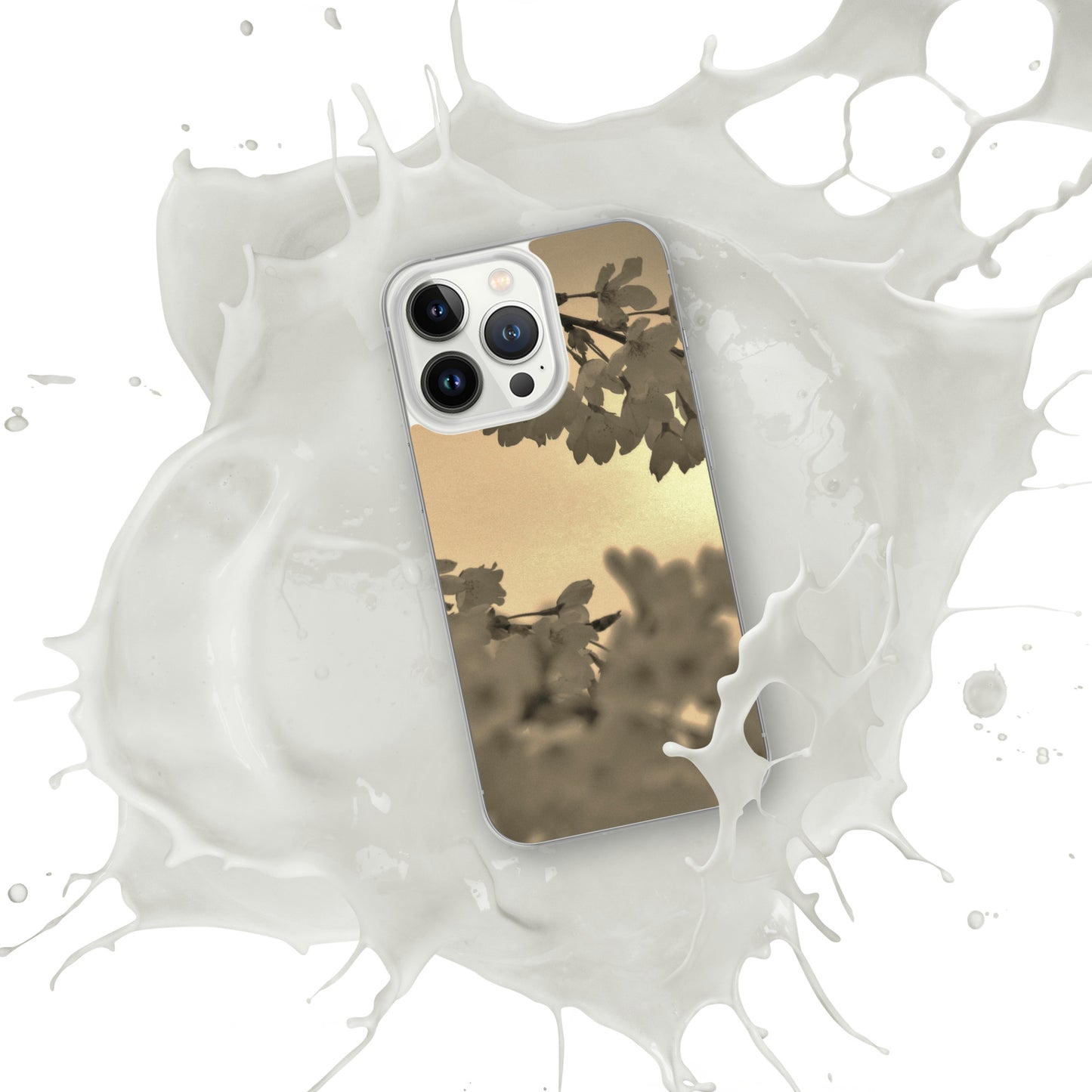 Clear Case for iPhone® - Sepia Cherry Blossoms