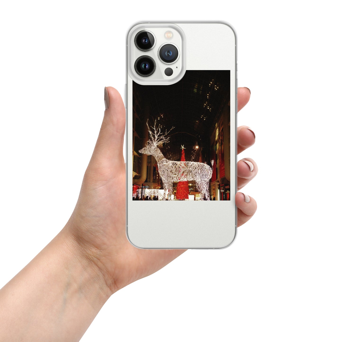 Coque transparente pour iPhone® - Lumières de Noël