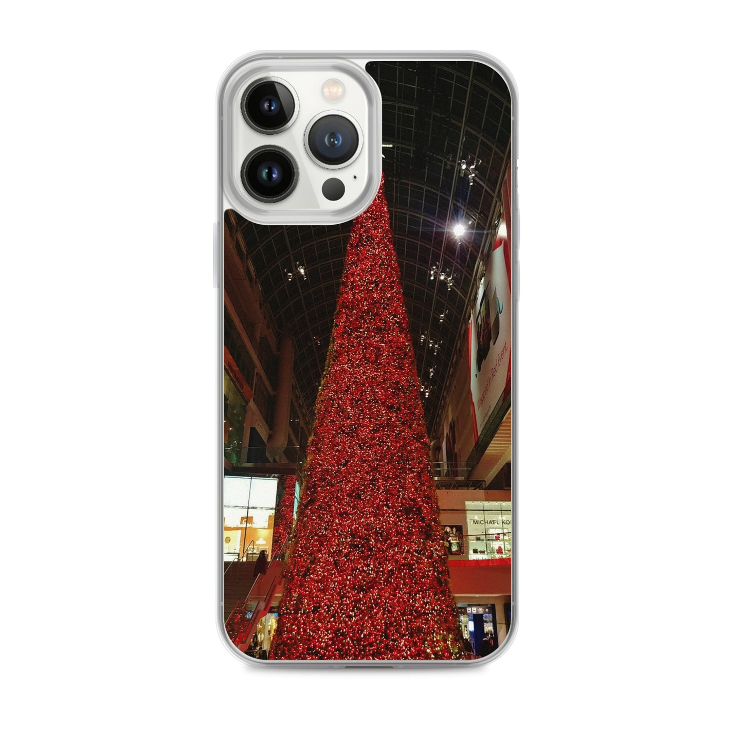 Coque transparente pour iPhone® - Sapin de Noël rouge