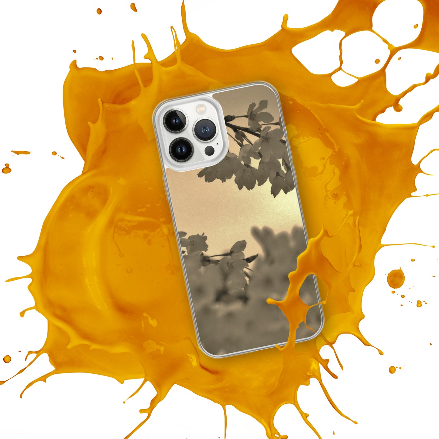 Clear Case for iPhone® - Sepia Cherry Blossoms