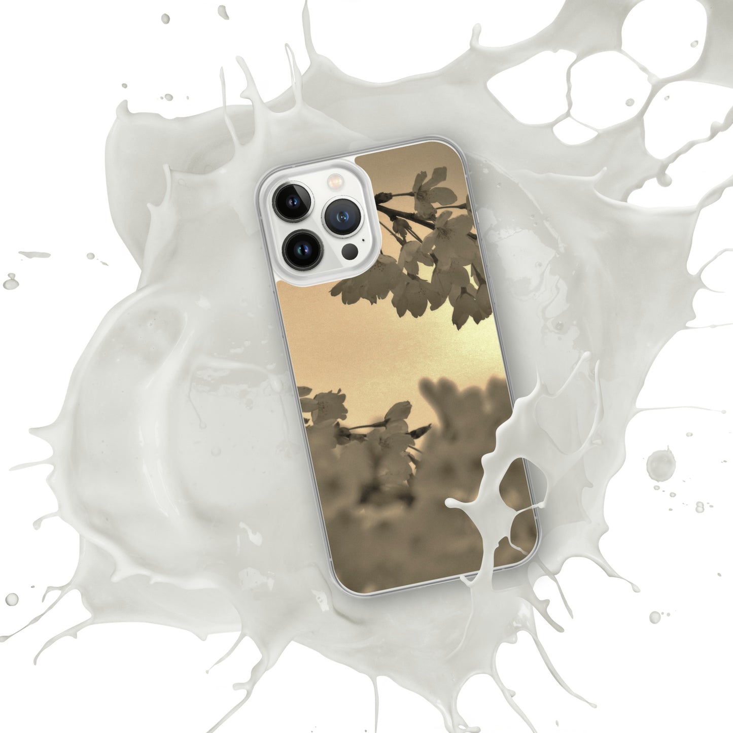 Clear Case for iPhone® - Sepia Cherry Blossoms