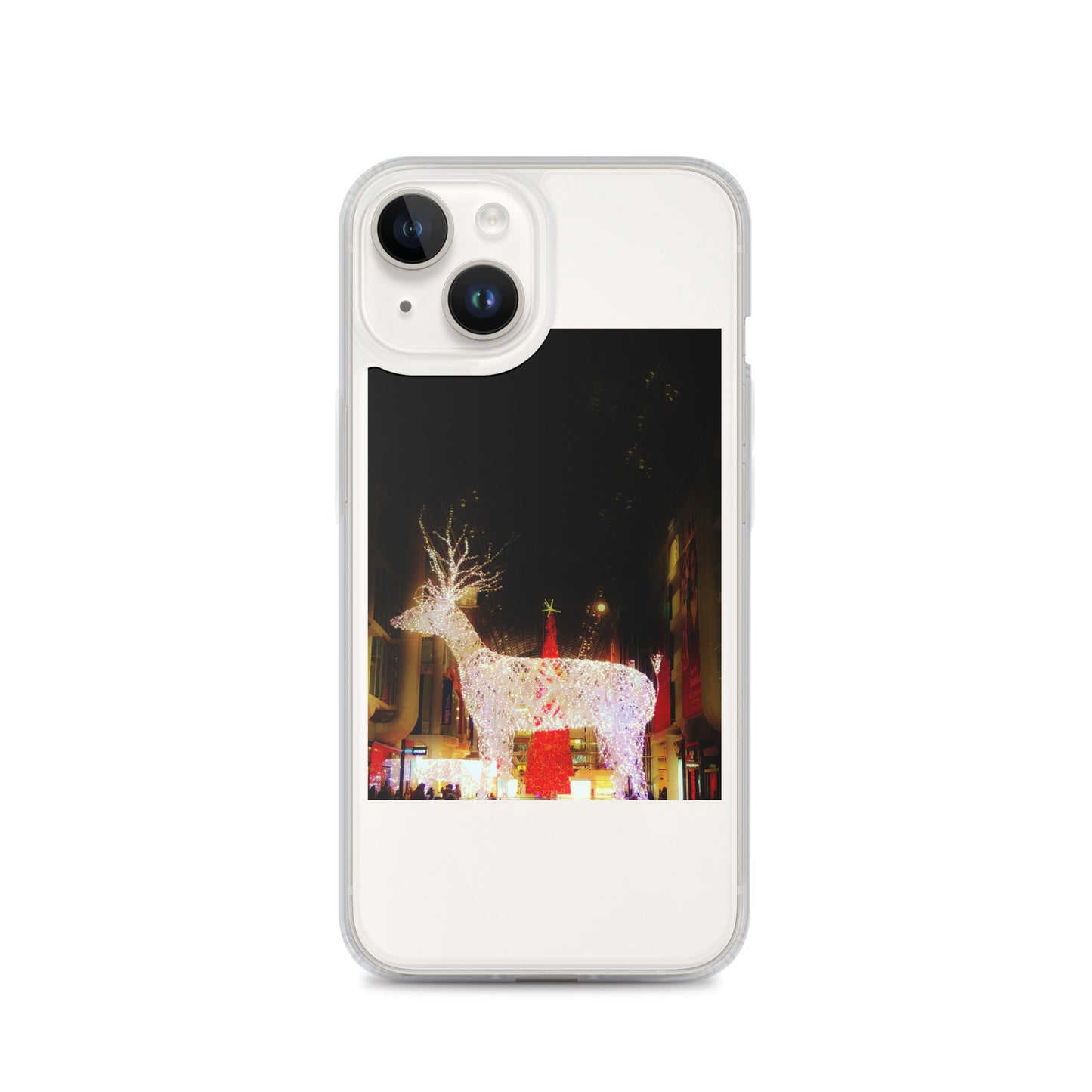 Coque transparente pour iPhone® - Lumières de Noël (lumineuses)