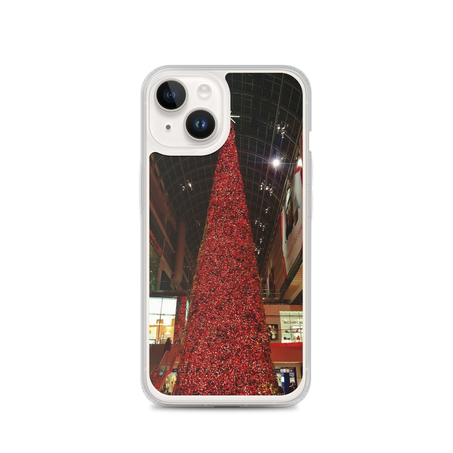 Coque transparente pour iPhone® - Sapin de Noël rouge