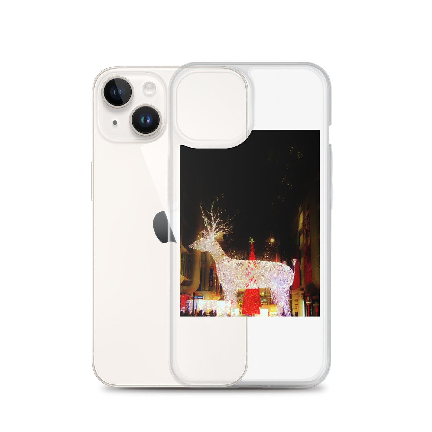 Coque transparente pour iPhone® - Lumières de Noël (lumineuses)