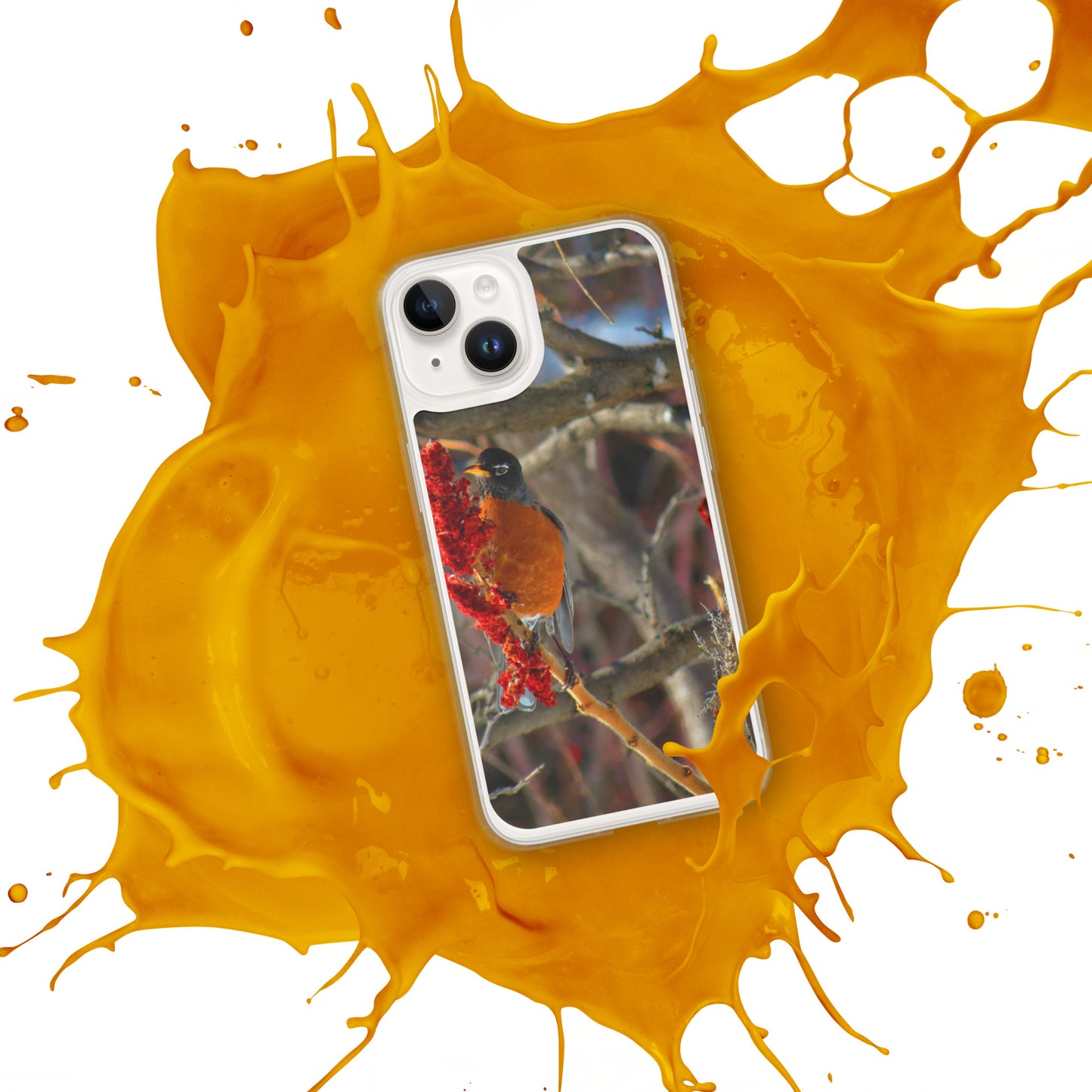 Coque transparente pour iPhone® - Snackin' Robin