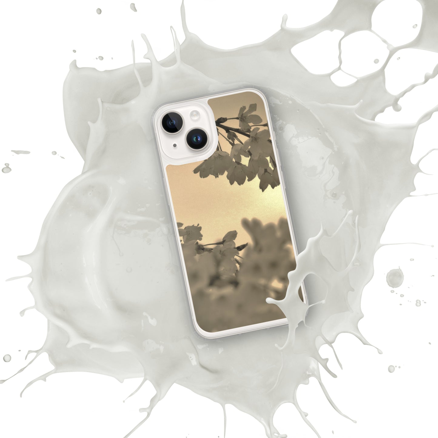 Clear Case for iPhone® - Sepia Cherry Blossoms