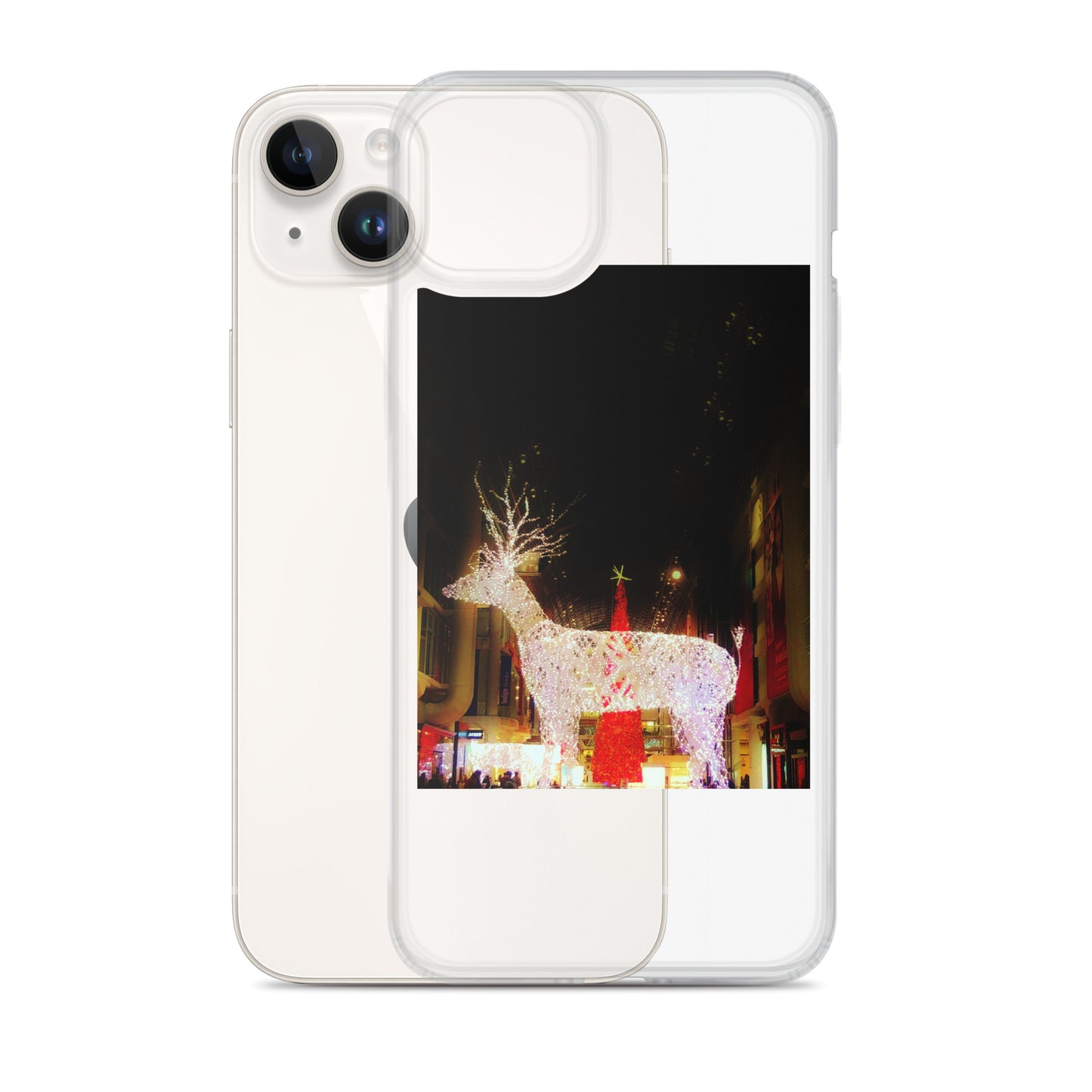 Coque transparente pour iPhone® - Lumières de Noël (lumineuses)