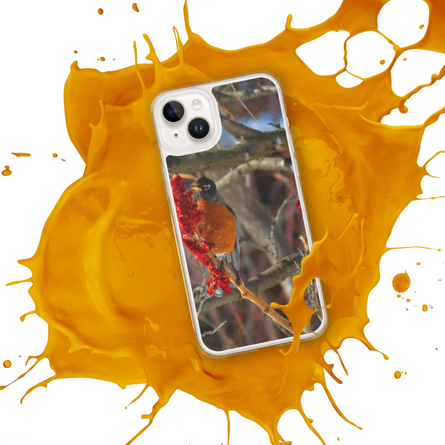 Coque transparente pour iPhone® - Snackin' Robin