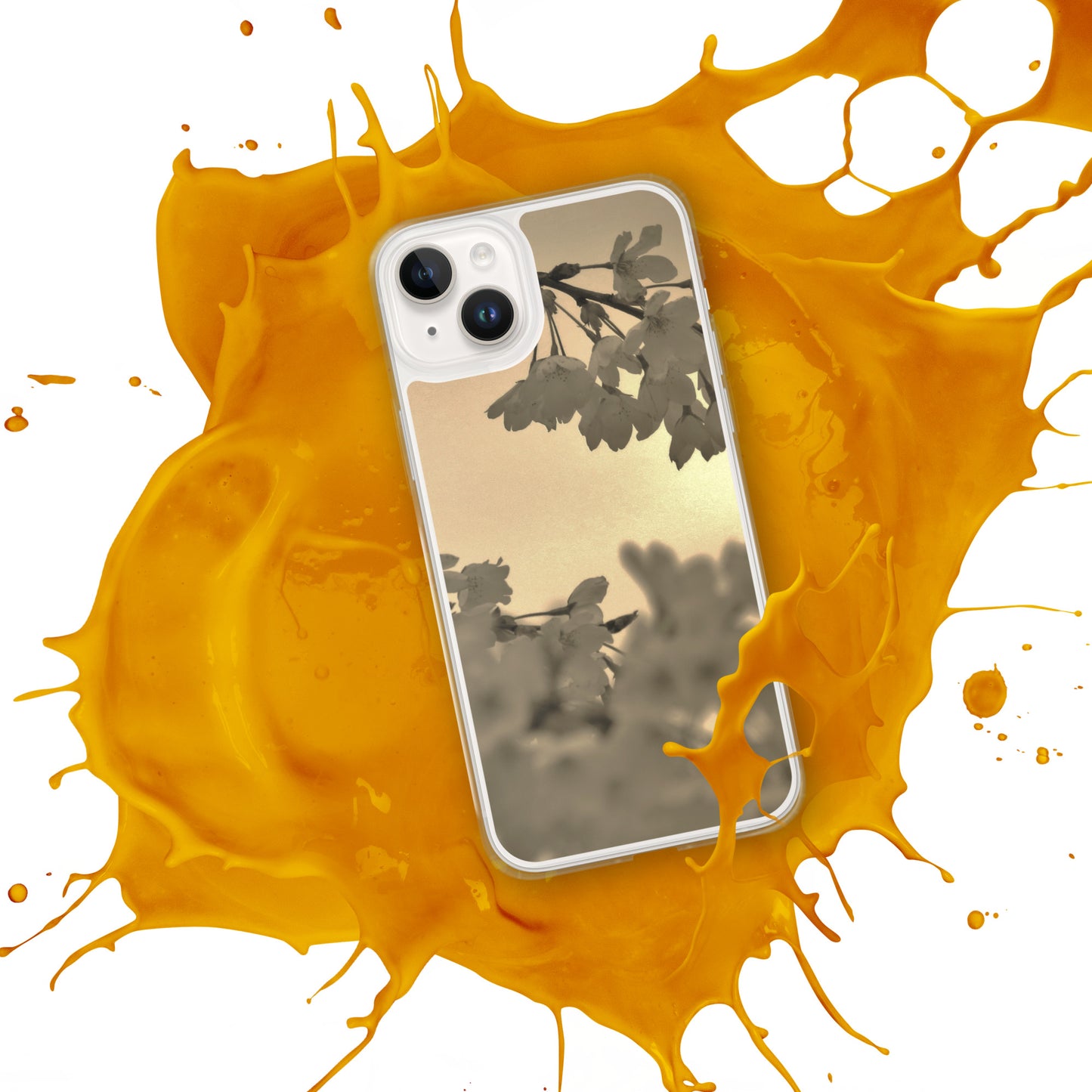 Clear Case for iPhone® - Sepia Cherry Blossoms