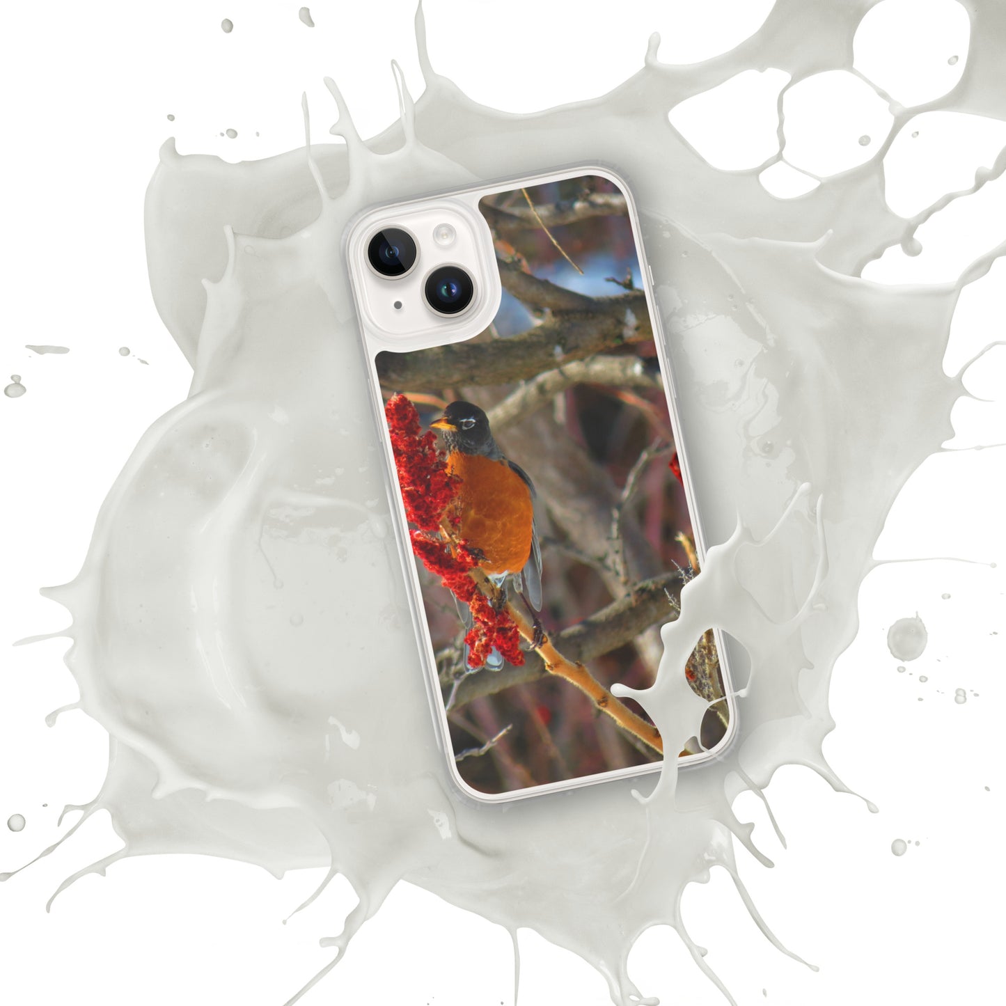 Coque transparente pour iPhone® - Snackin' Robin