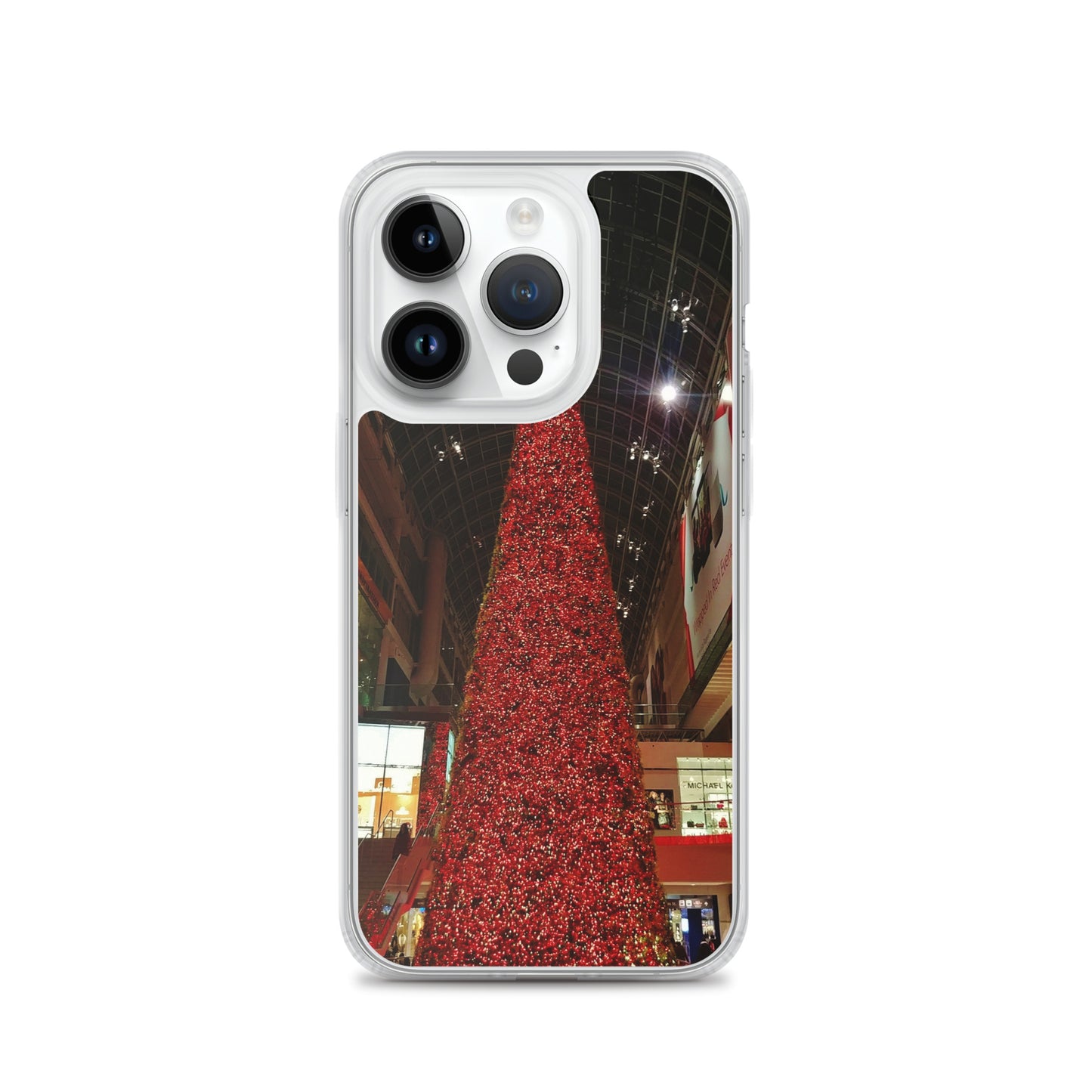 Coque transparente pour iPhone® - Sapin de Noël rouge