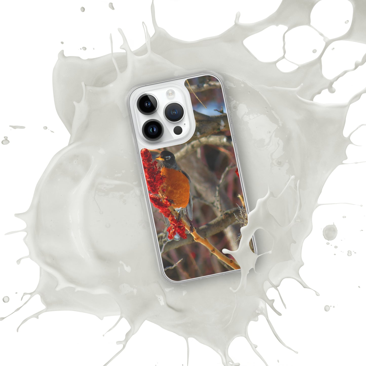 Coque transparente pour iPhone® - Snackin' Robin