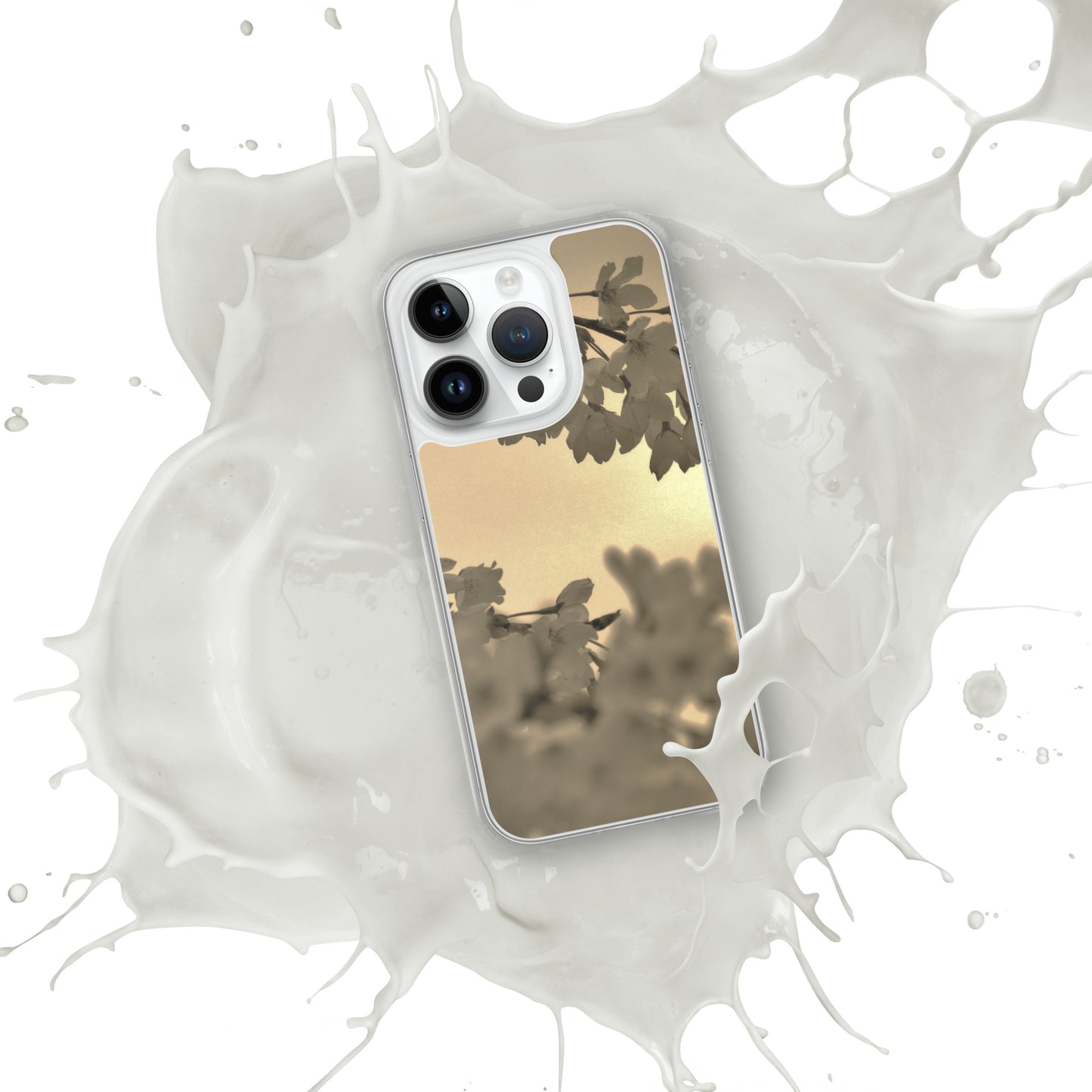 Clear Case for iPhone® - Sepia Cherry Blossoms