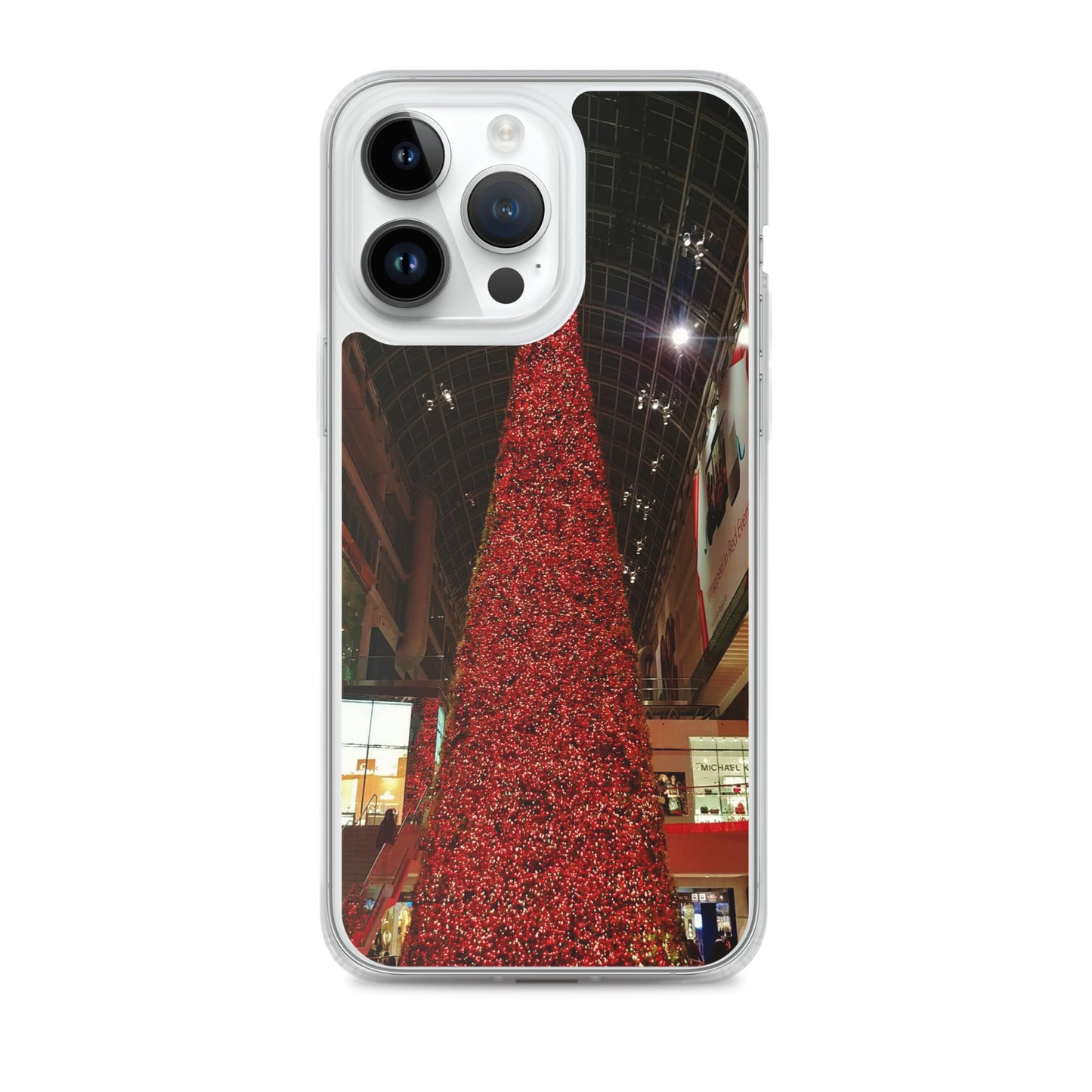 Coque transparente pour iPhone® - Sapin de Noël rouge