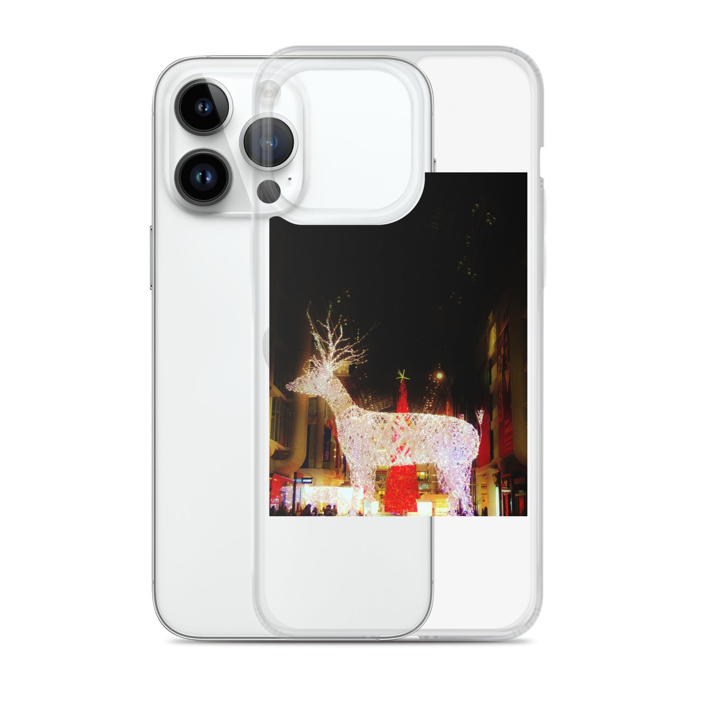 Coque transparente pour iPhone® - Lumières de Noël (lumineuses)