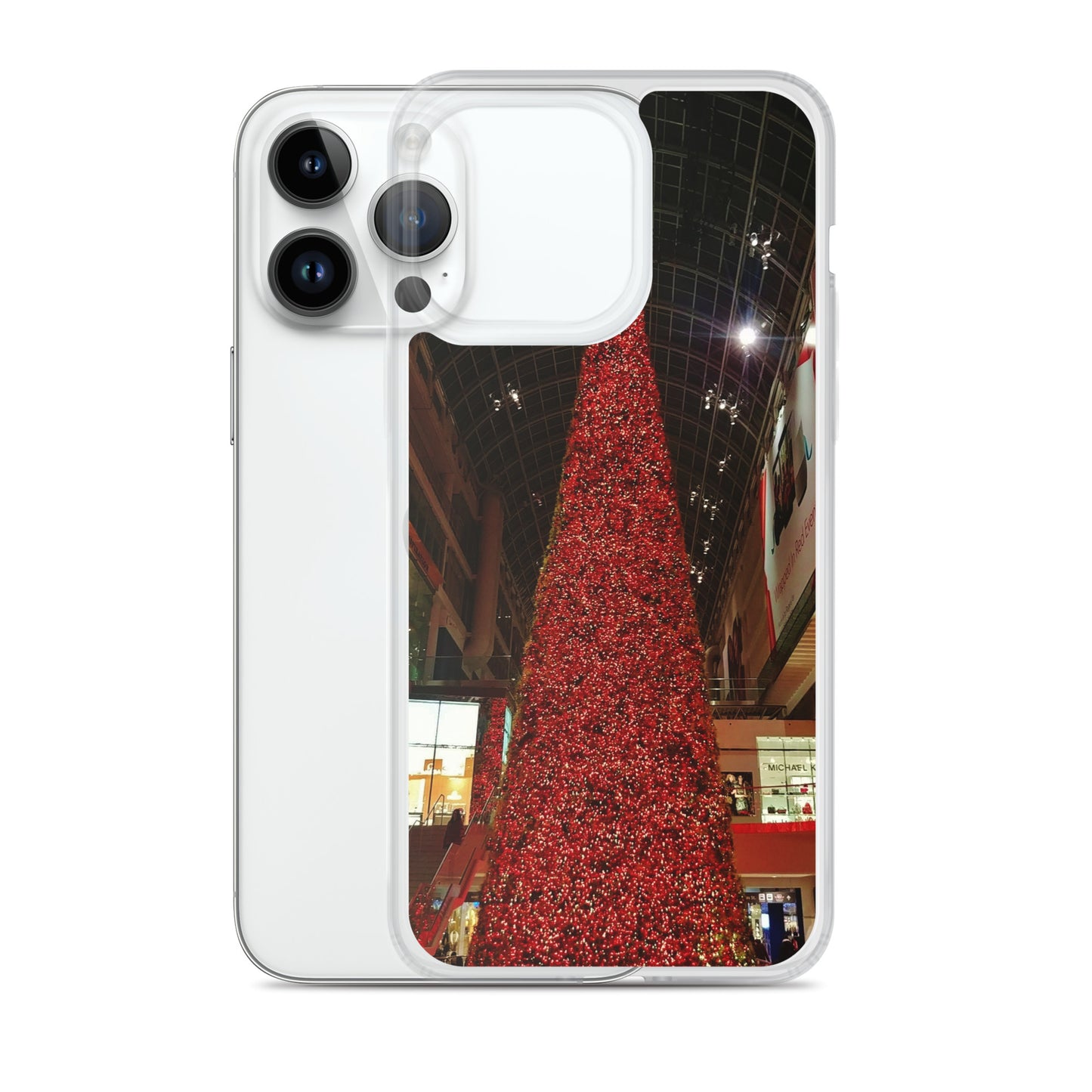 Coque transparente pour iPhone® - Sapin de Noël rouge