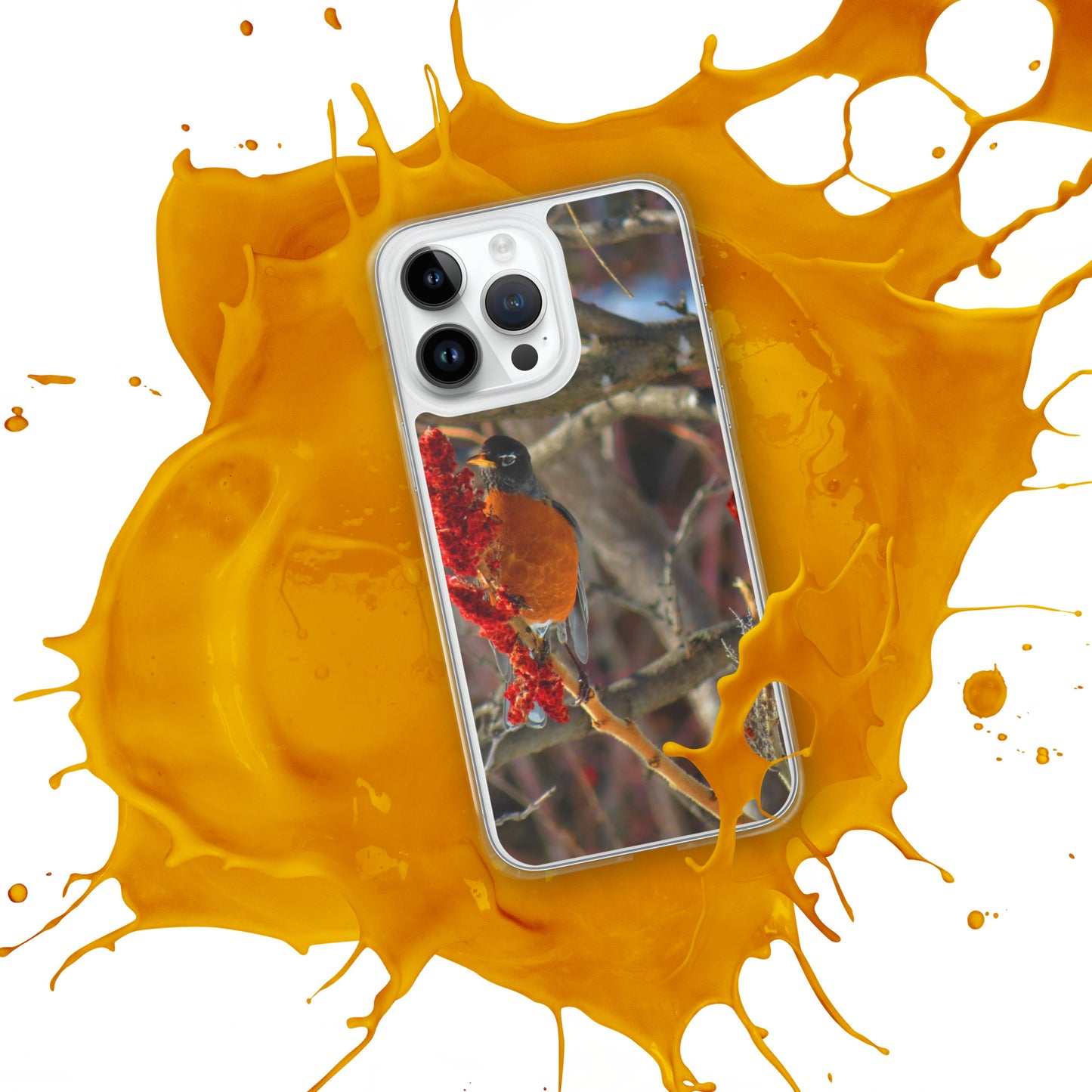 Coque transparente pour iPhone® - Snackin' Robin