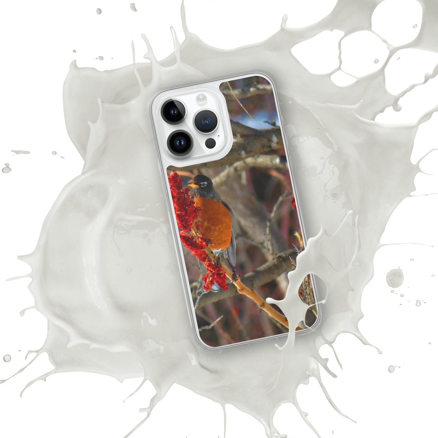 Coque transparente pour iPhone® - Snackin' Robin