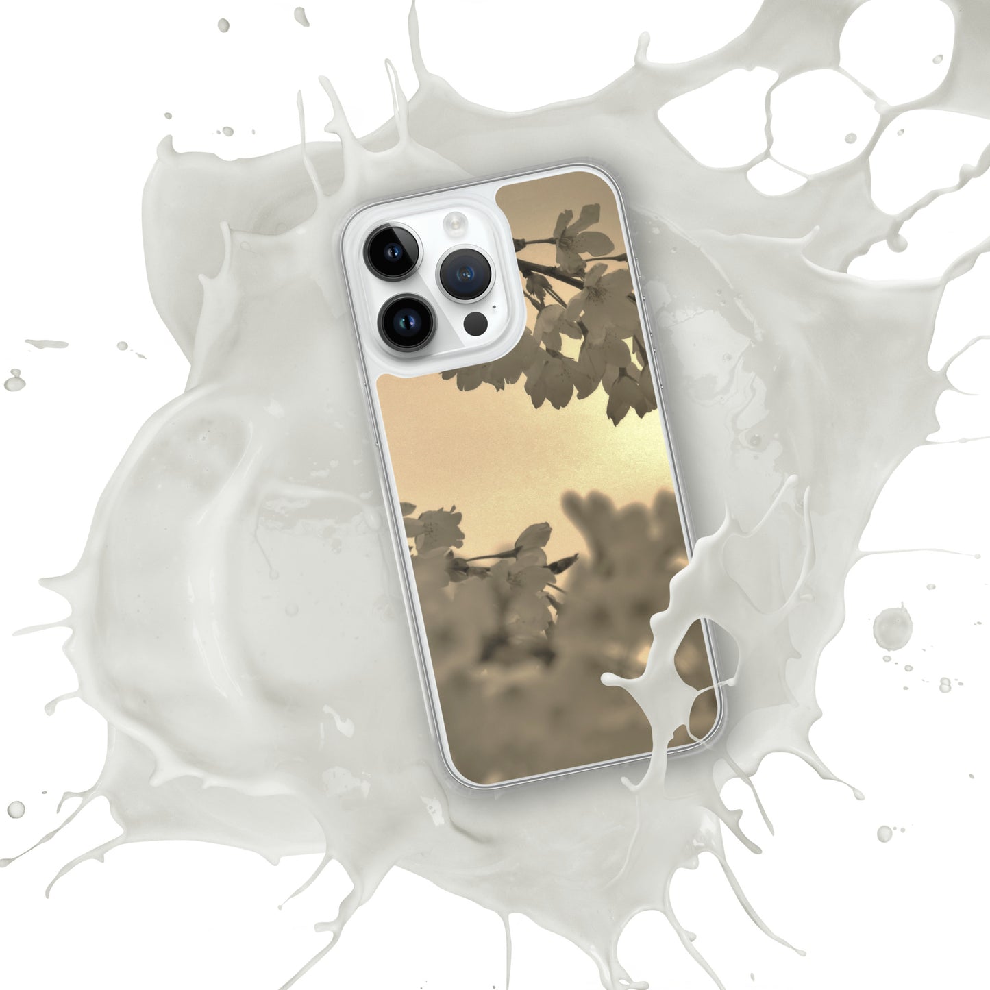 Clear Case for iPhone® - Sepia Cherry Blossoms