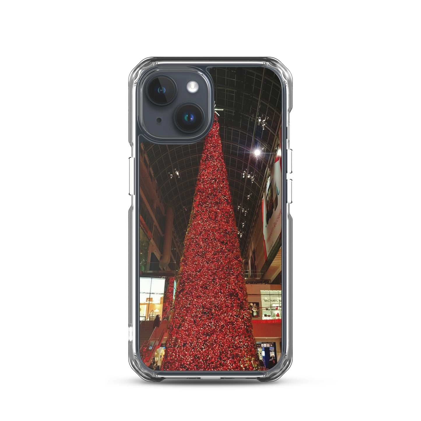 Coque transparente pour iPhone® - Sapin de Noël rouge