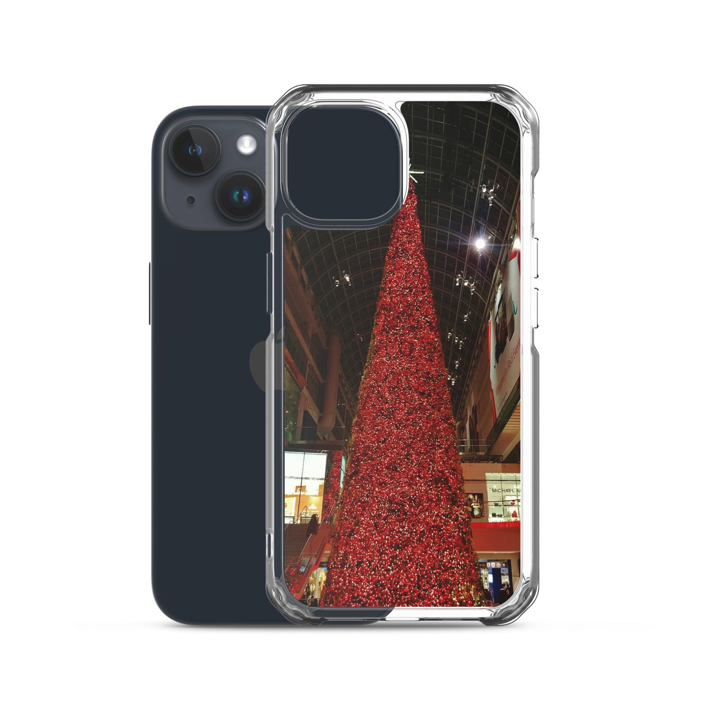 Coque transparente pour iPhone® - Sapin de Noël rouge