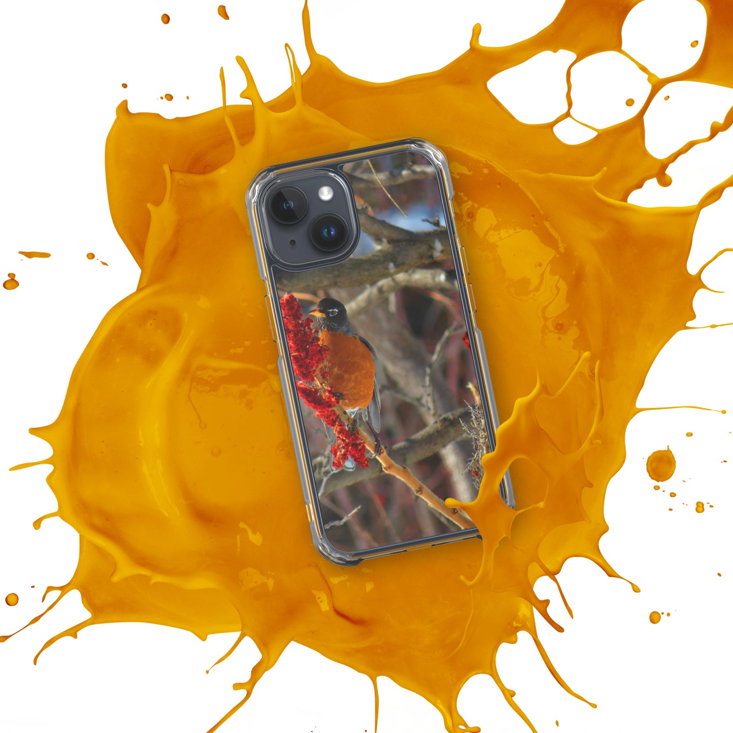 Coque transparente pour iPhone® - Snackin' Robin