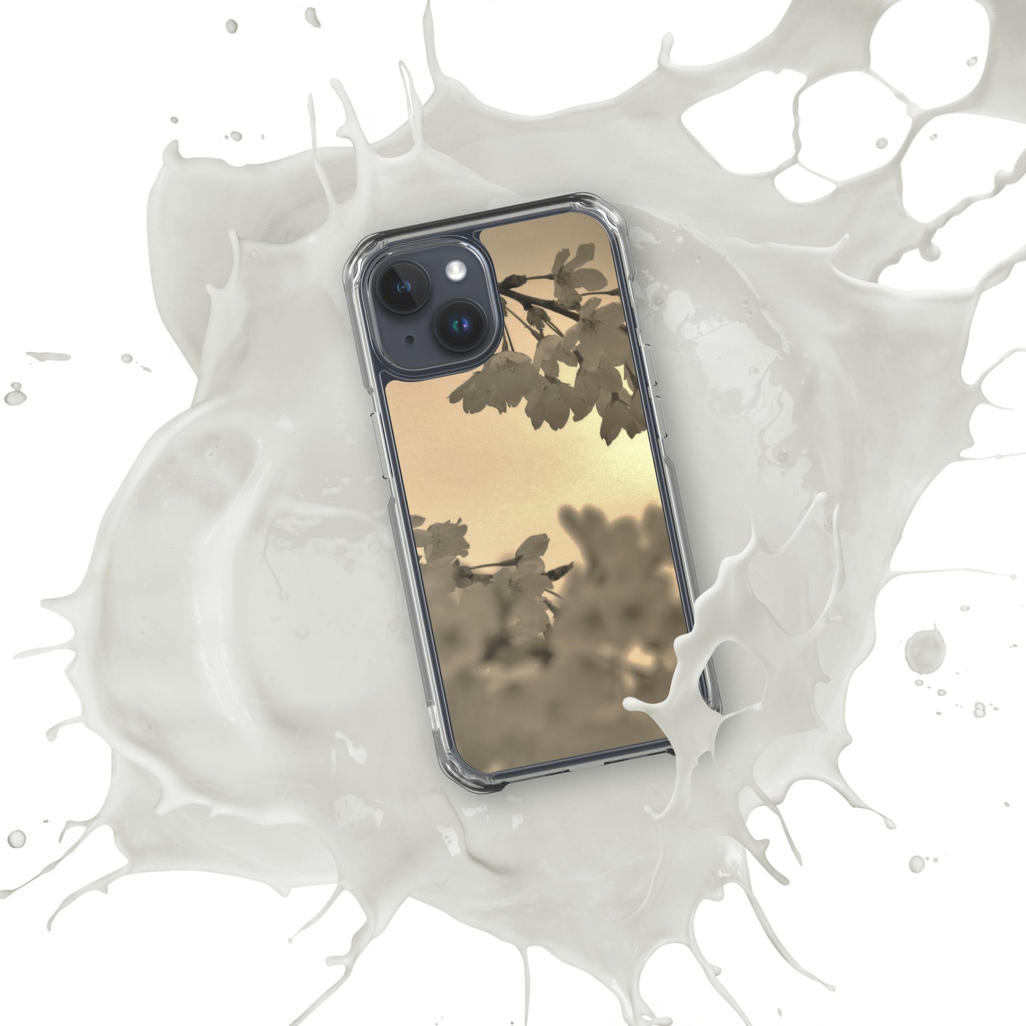 Clear Case for iPhone® - Sepia Cherry Blossoms