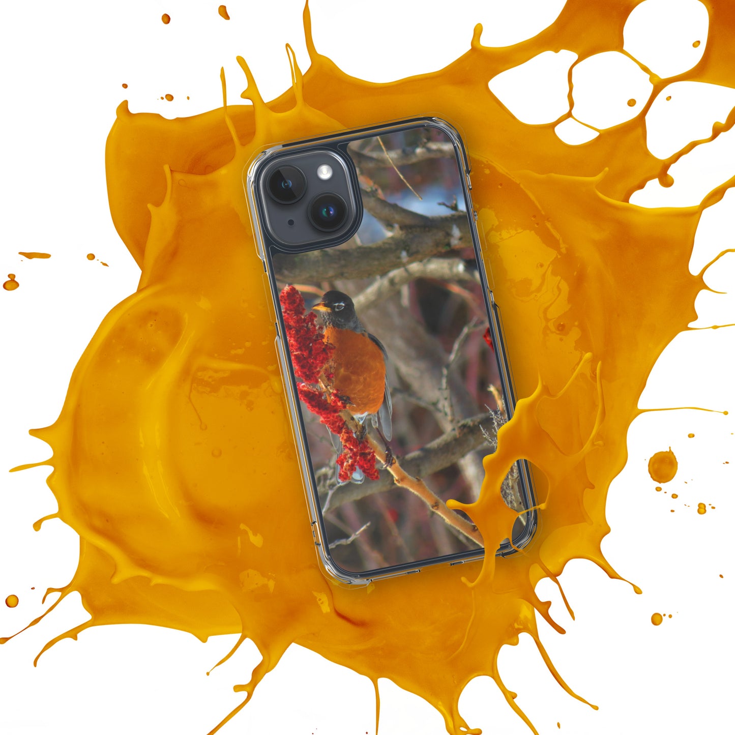 Coque transparente pour iPhone® - Snackin' Robin