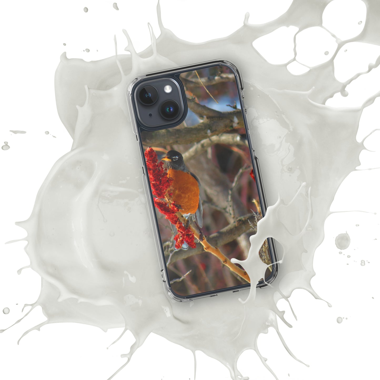 Coque transparente pour iPhone® - Snackin' Robin