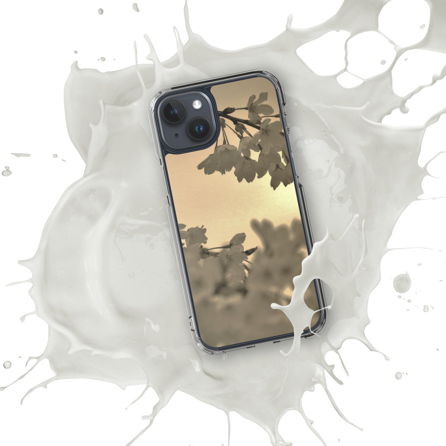 Clear Case for iPhone® - Sepia Cherry Blossoms