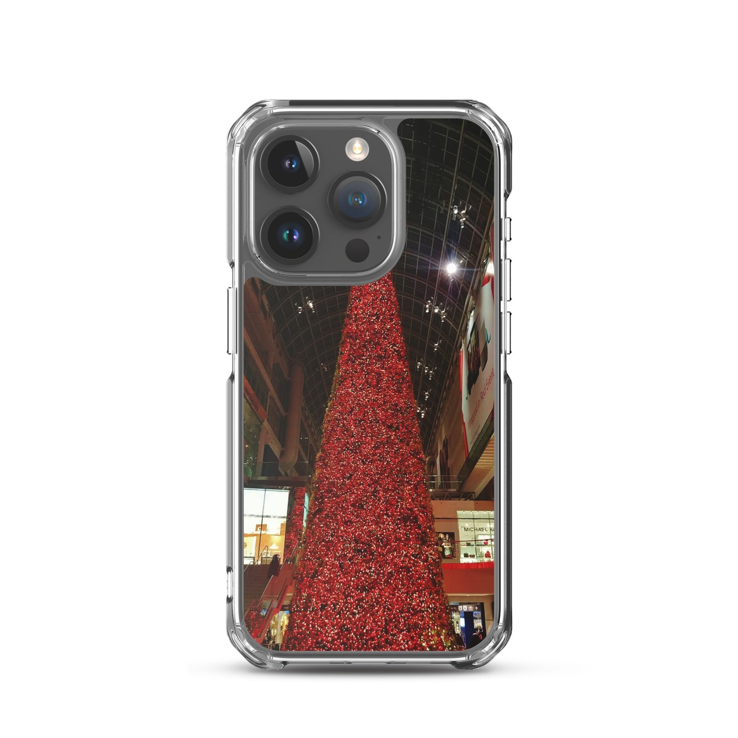 Coque transparente pour iPhone® - Sapin de Noël rouge