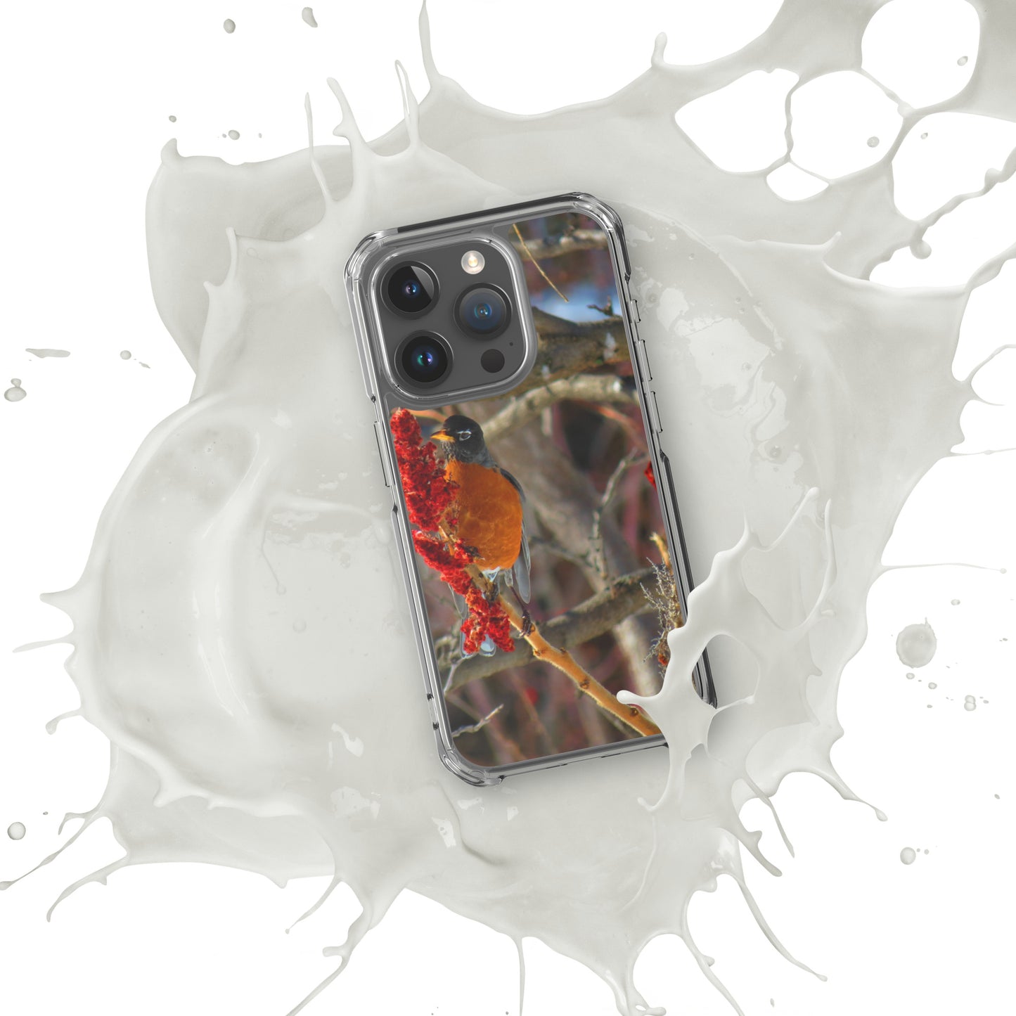 Coque transparente pour iPhone® - Snackin' Robin