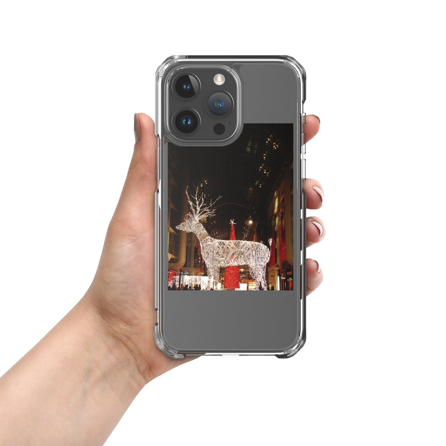 Coque transparente pour iPhone® - Lumières de Noël