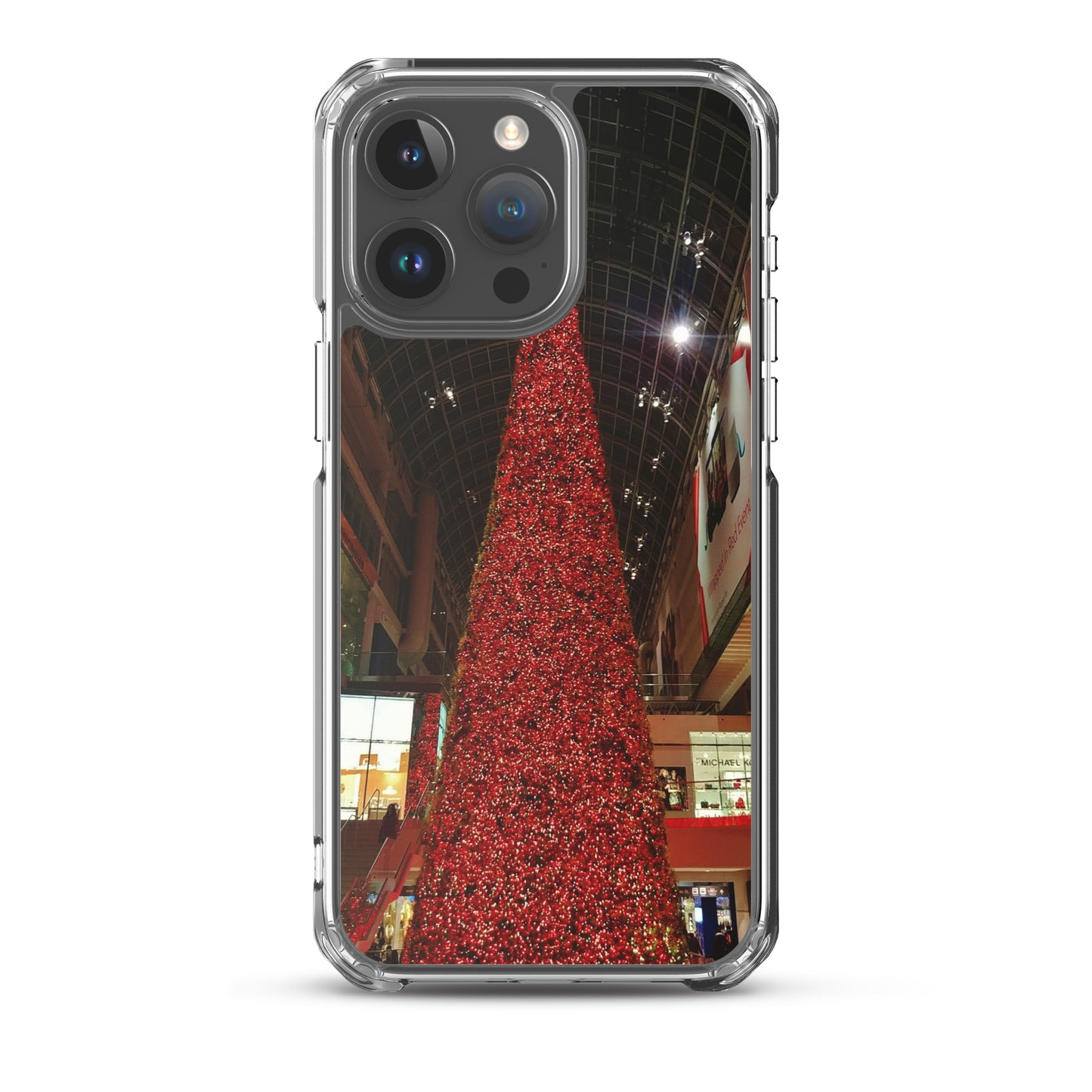 Coque transparente pour iPhone® - Sapin de Noël rouge