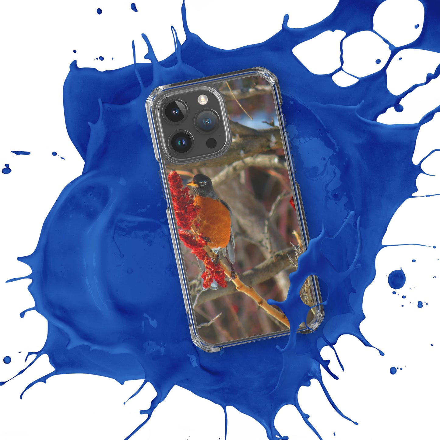 Coque transparente pour iPhone® - Snackin' Robin