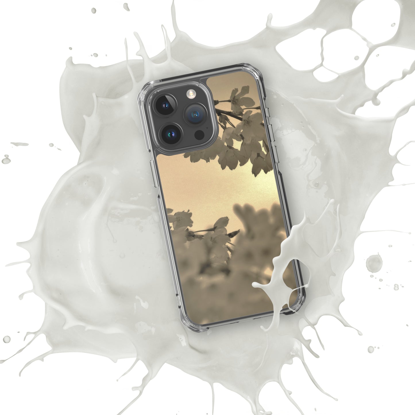 Clear Case for iPhone® - Sepia Cherry Blossoms