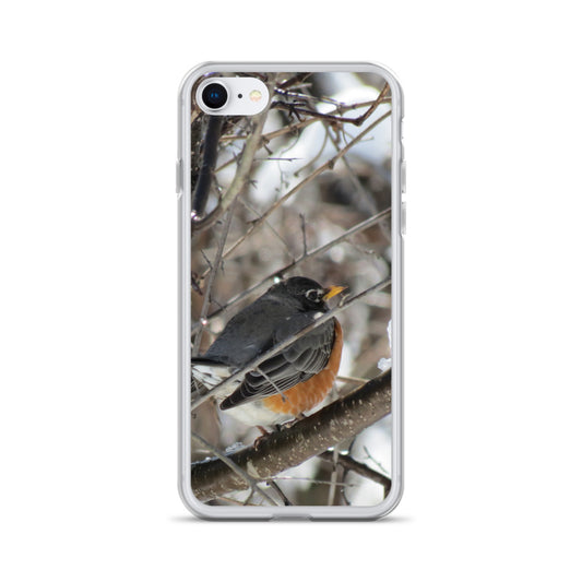 Clear Case for iPhone®- Snowy Robin