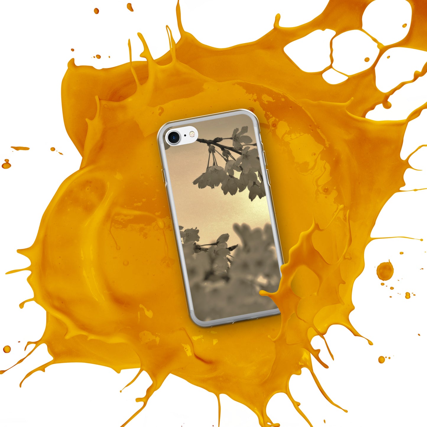 Clear Case for iPhone® - Sepia Cherry Blossoms