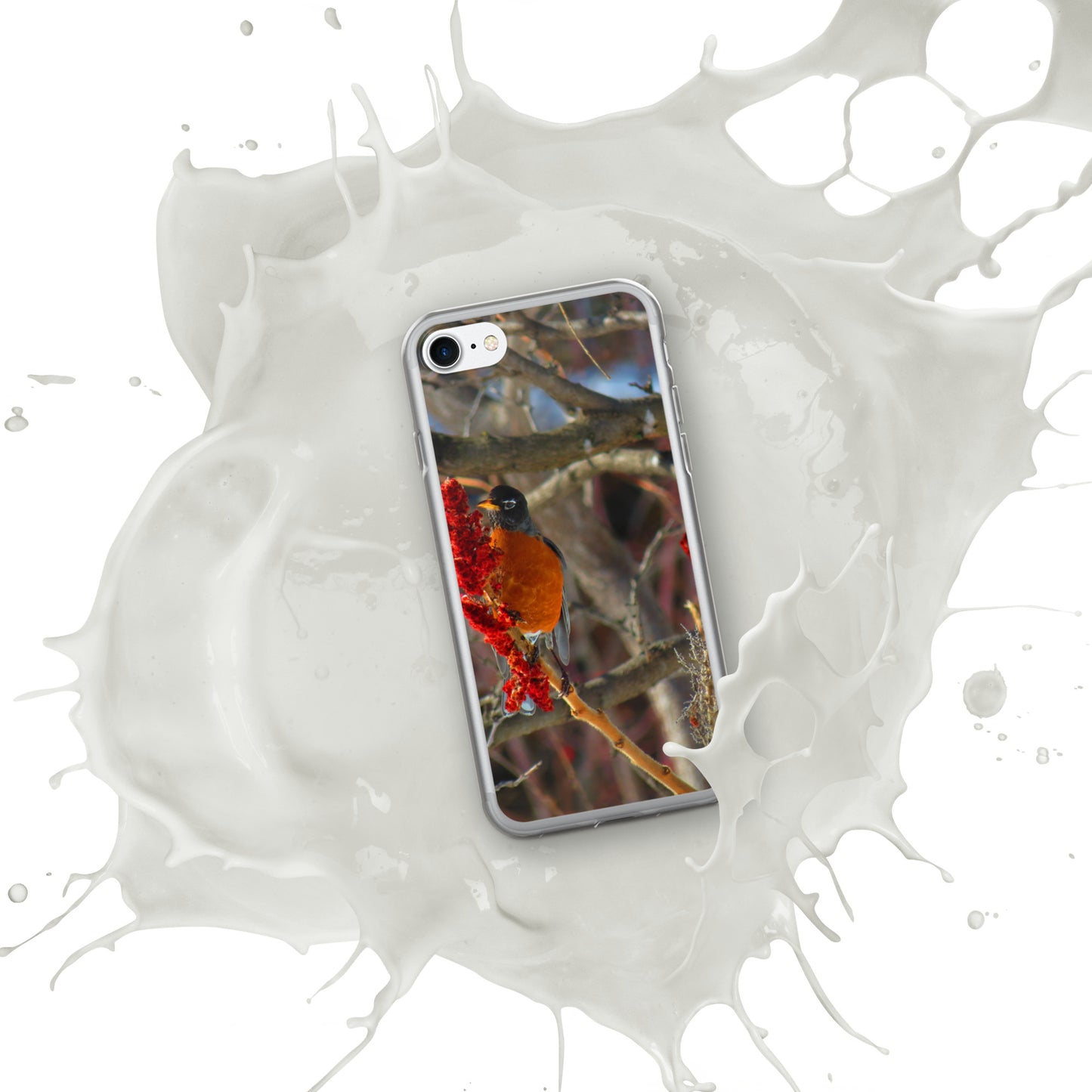 Coque transparente pour iPhone® - Snackin' Robin