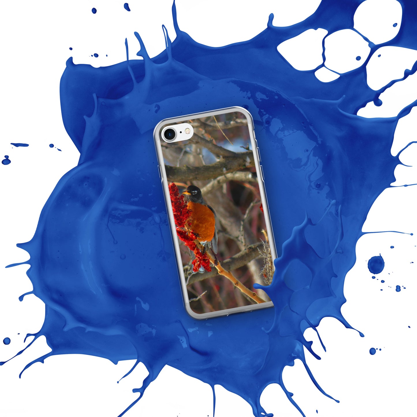 Coque transparente pour iPhone® - Snackin' Robin