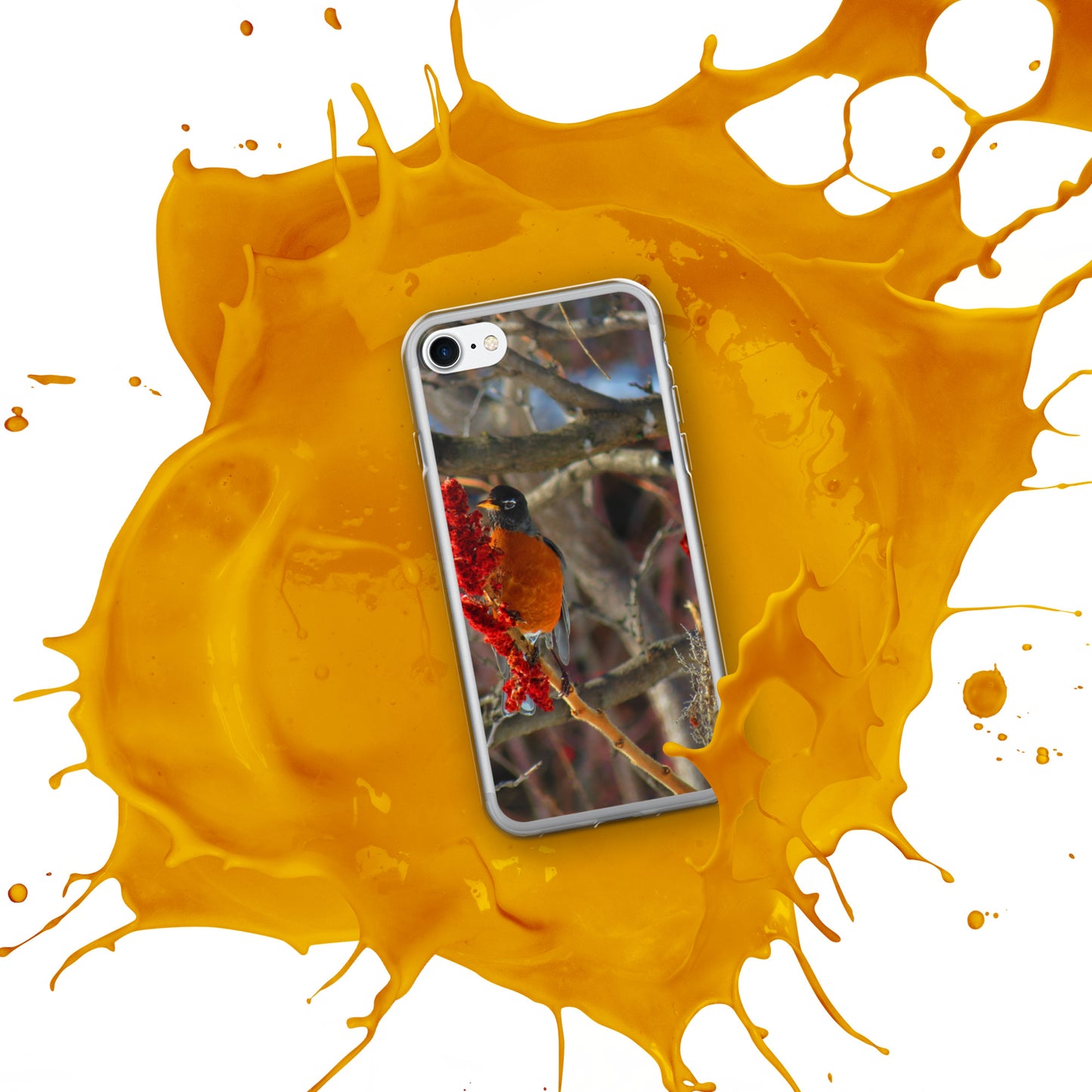 Coque transparente pour iPhone® - Snackin' Robin