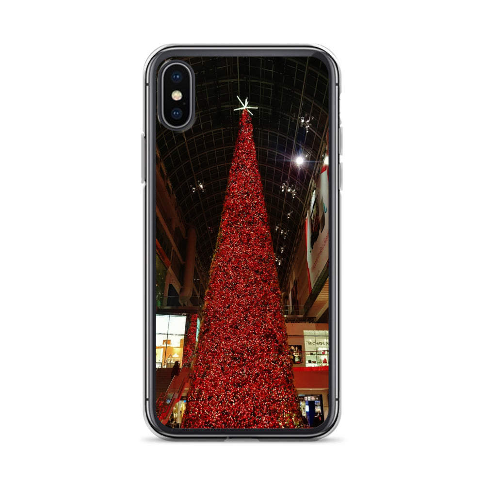 Coque transparente pour iPhone® - Sapin de Noël rouge