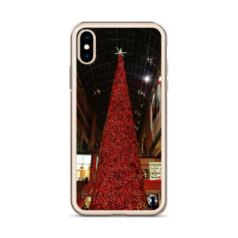 Coque transparente pour iPhone® - Sapin de Noël rouge