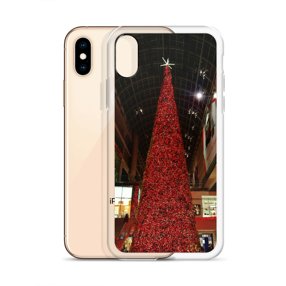 Coque transparente pour iPhone® - Sapin de Noël rouge