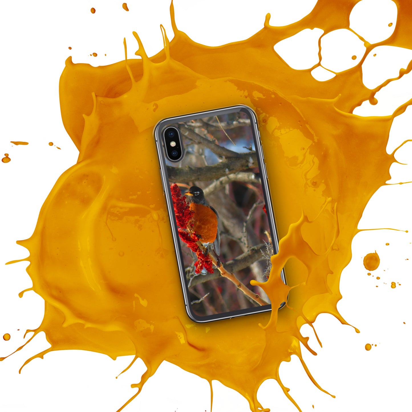 Coque transparente pour iPhone® - Snackin' Robin