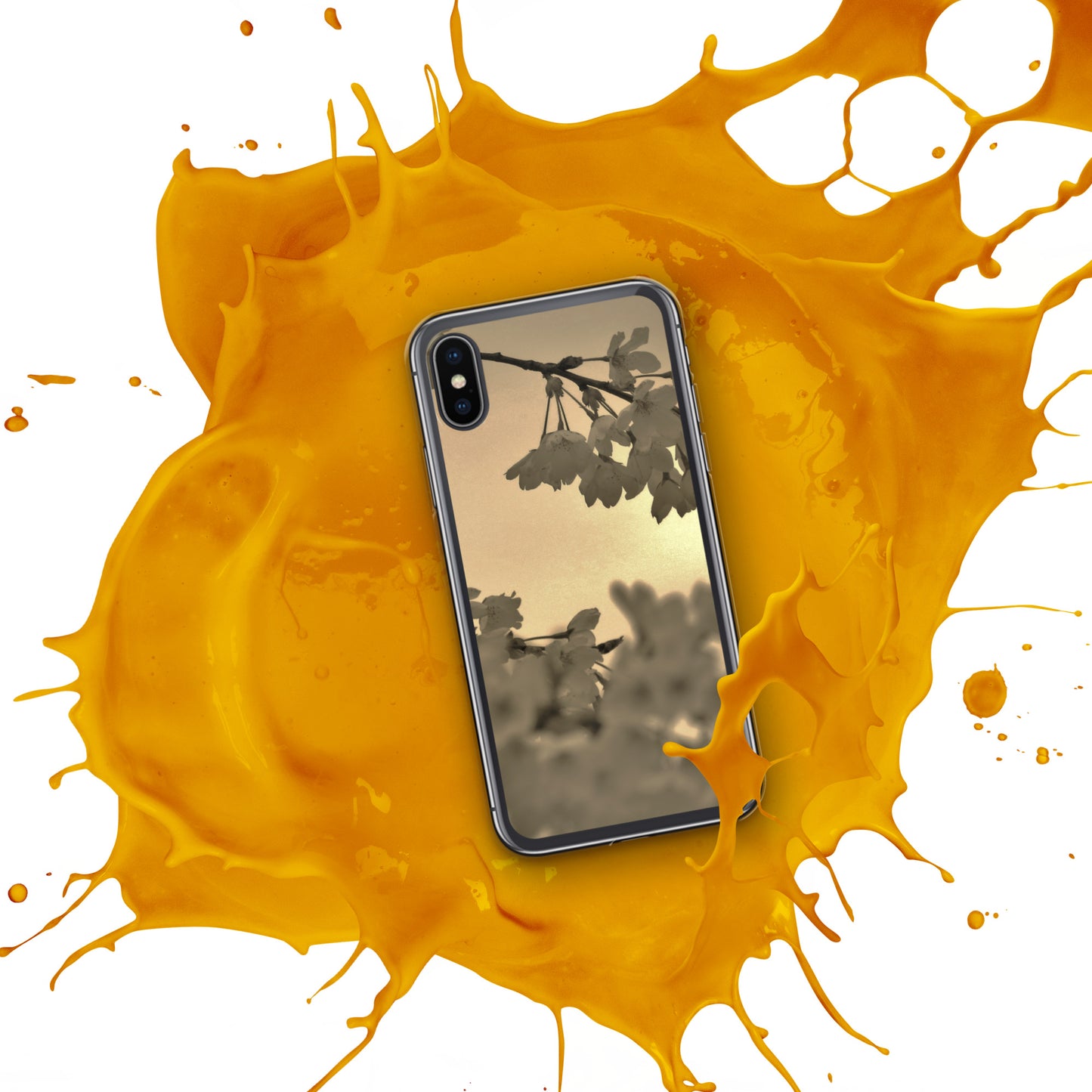 Clear Case for iPhone® - Sepia Cherry Blossoms