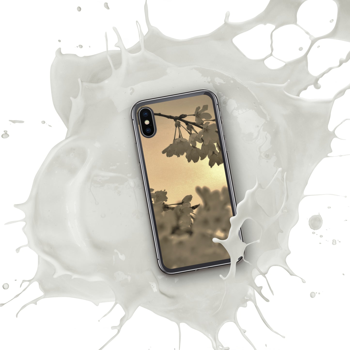 Clear Case for iPhone® - Sepia Cherry Blossoms